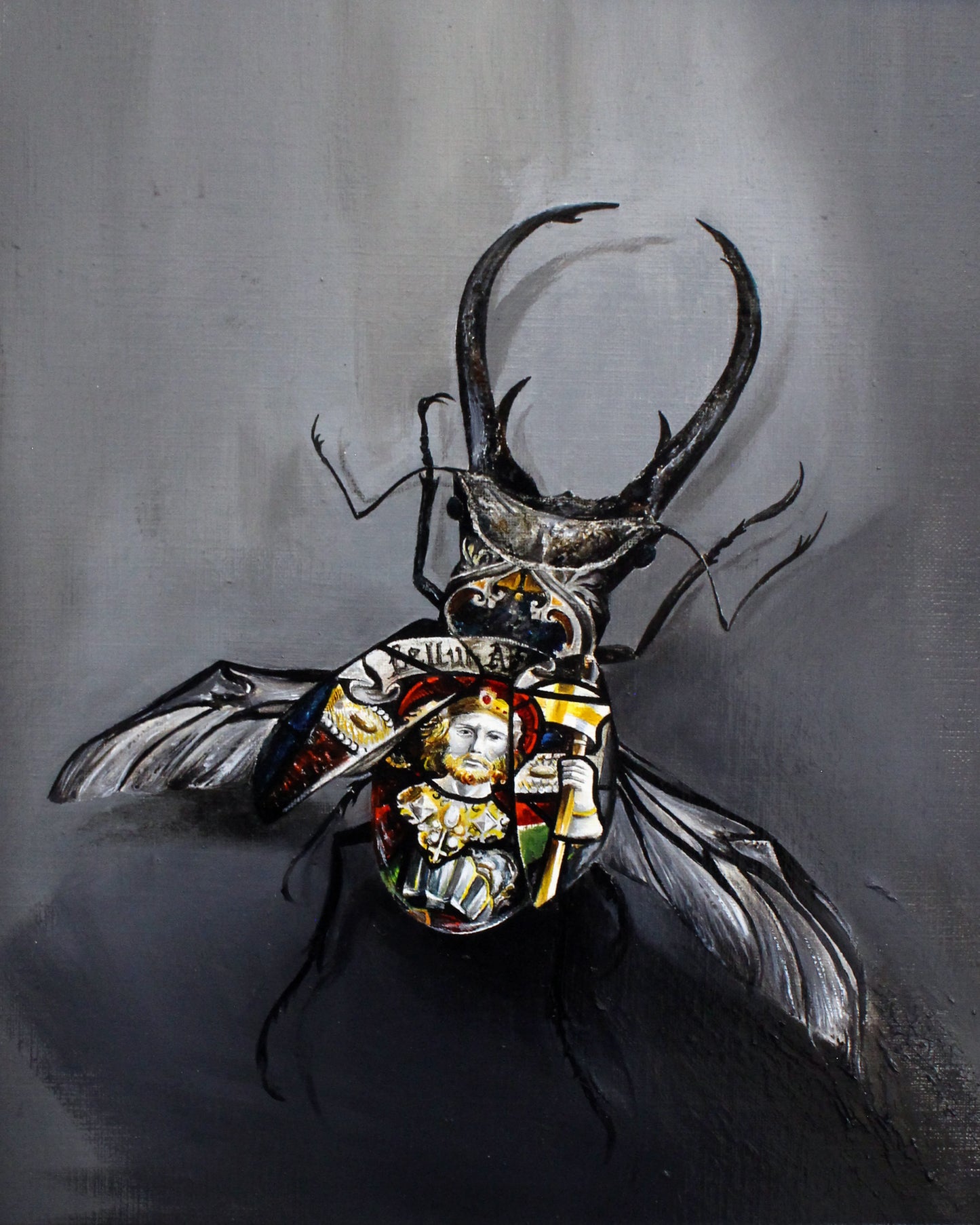 Stained Glass Beetle - 8" x 10"