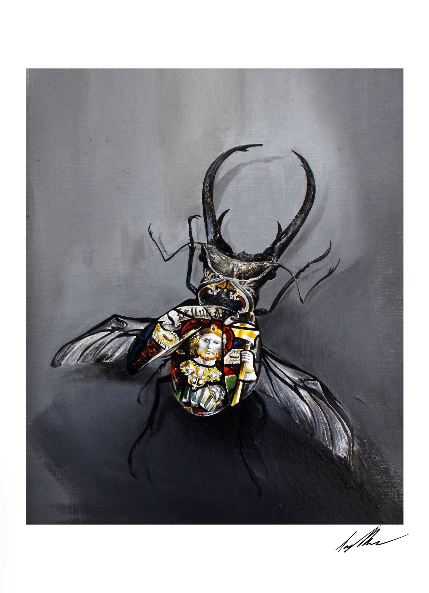 Stained Glass Beetle - 8" x 10"
